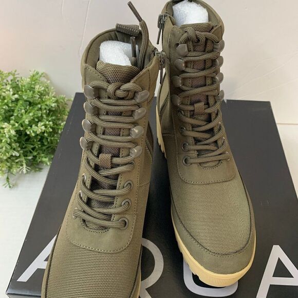 Aqua Go Hiker Combat Platform Booties Olive Green - Picture 4 of 13